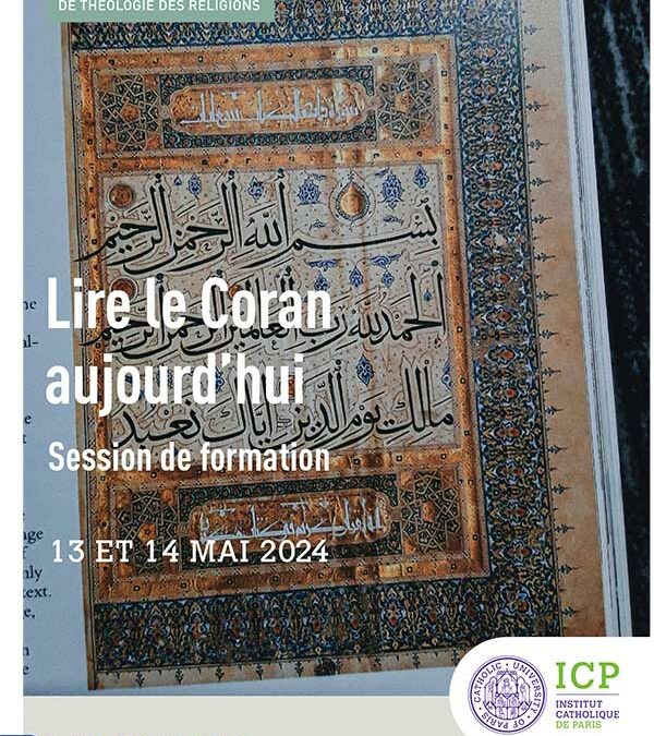 Session de formation 13 et 14 mai 2024 – Lire le Coran aujourd’hui